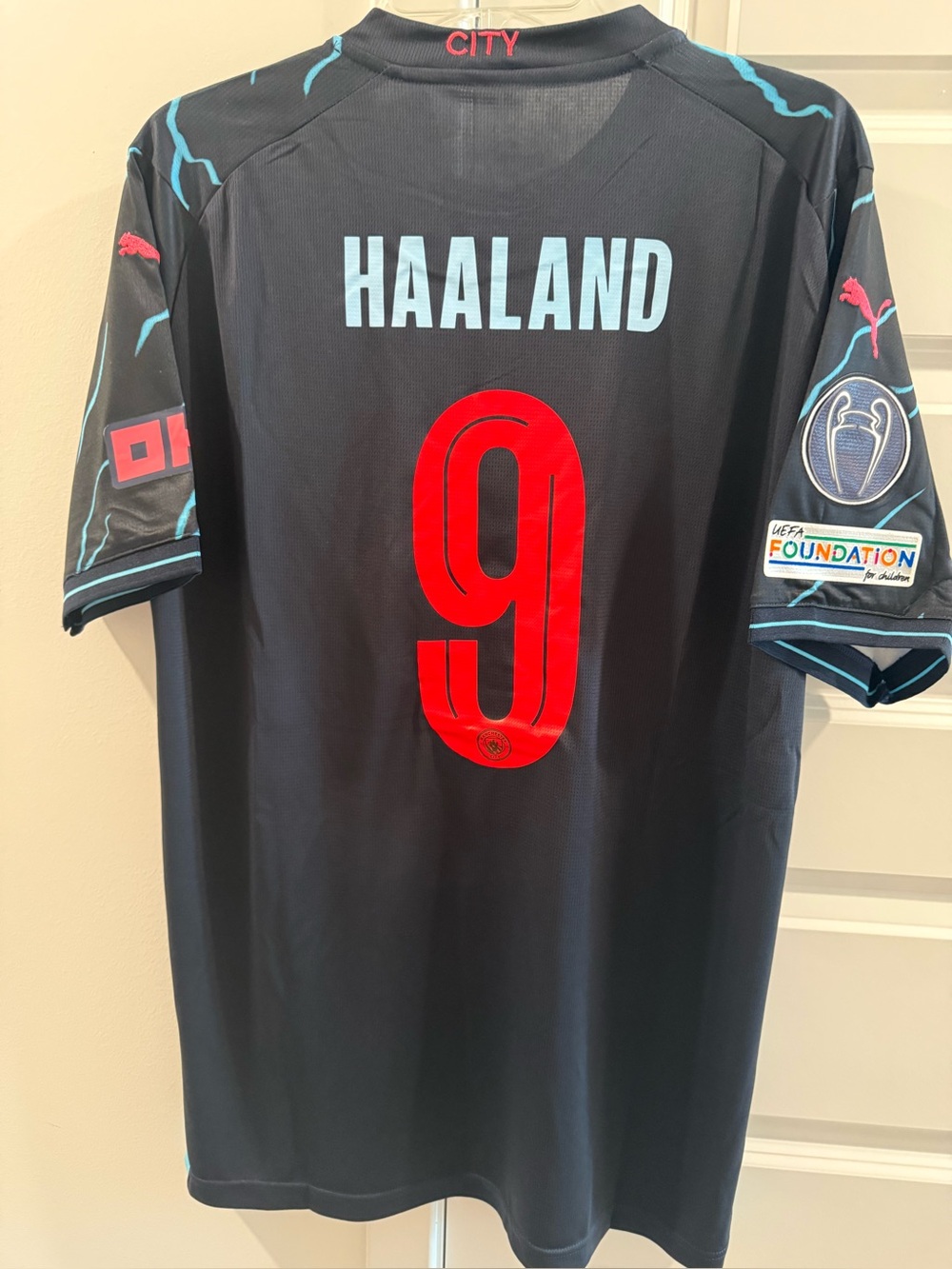 NWT 2023 Manchester City Erling Haaland #9 3rd kit Men’s Soccer Fans Jersey 2XL
